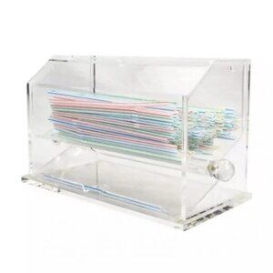 Tablecraft Acrylic Straw Dispenser for Standard Size Unwrapped Straws